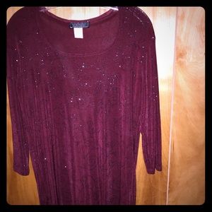 burgundy evening dress